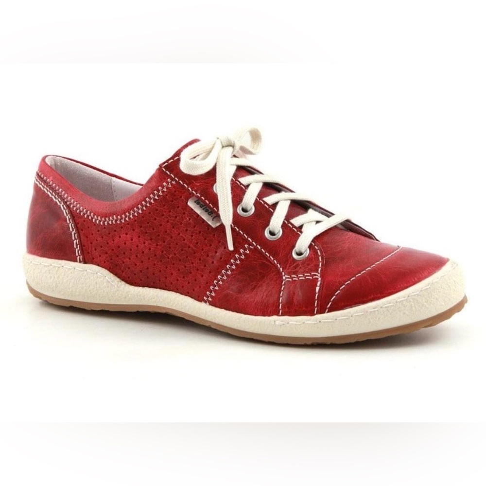 JOSEF SEIBEL Red Caspian Sneaker Shoe Leather Lace Up Women's Comfort Support 10